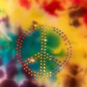 Rhinestone Peace sign tie-dye back pack by Undeebandz